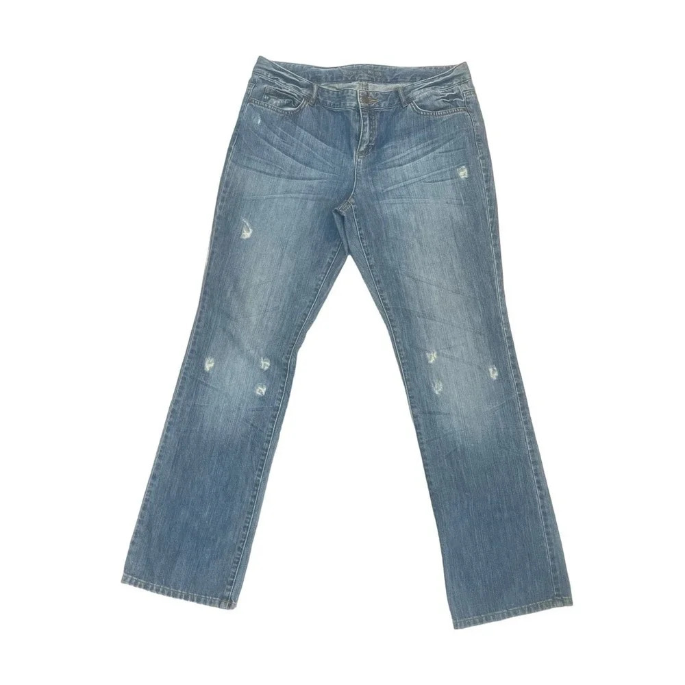 Michael Kors Dark Wash distressed Straight leg women’s jeans size 10